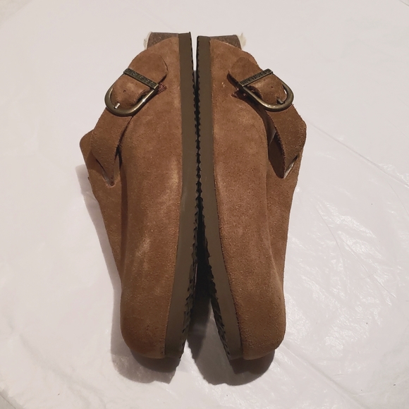Eastland NEW Clog Suede Leather Fur Lining Mule Cork Wedge Comfort Women 10 - Picture 8 of 13